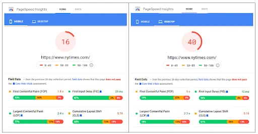 page speed insights